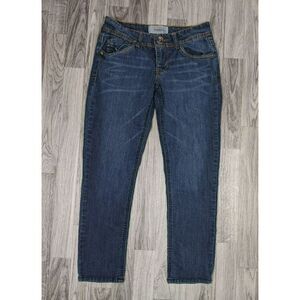 (3/$35) Rewind Size 5 Bold Stitching Whiskered Medium Wash Cropped Denim Jeans